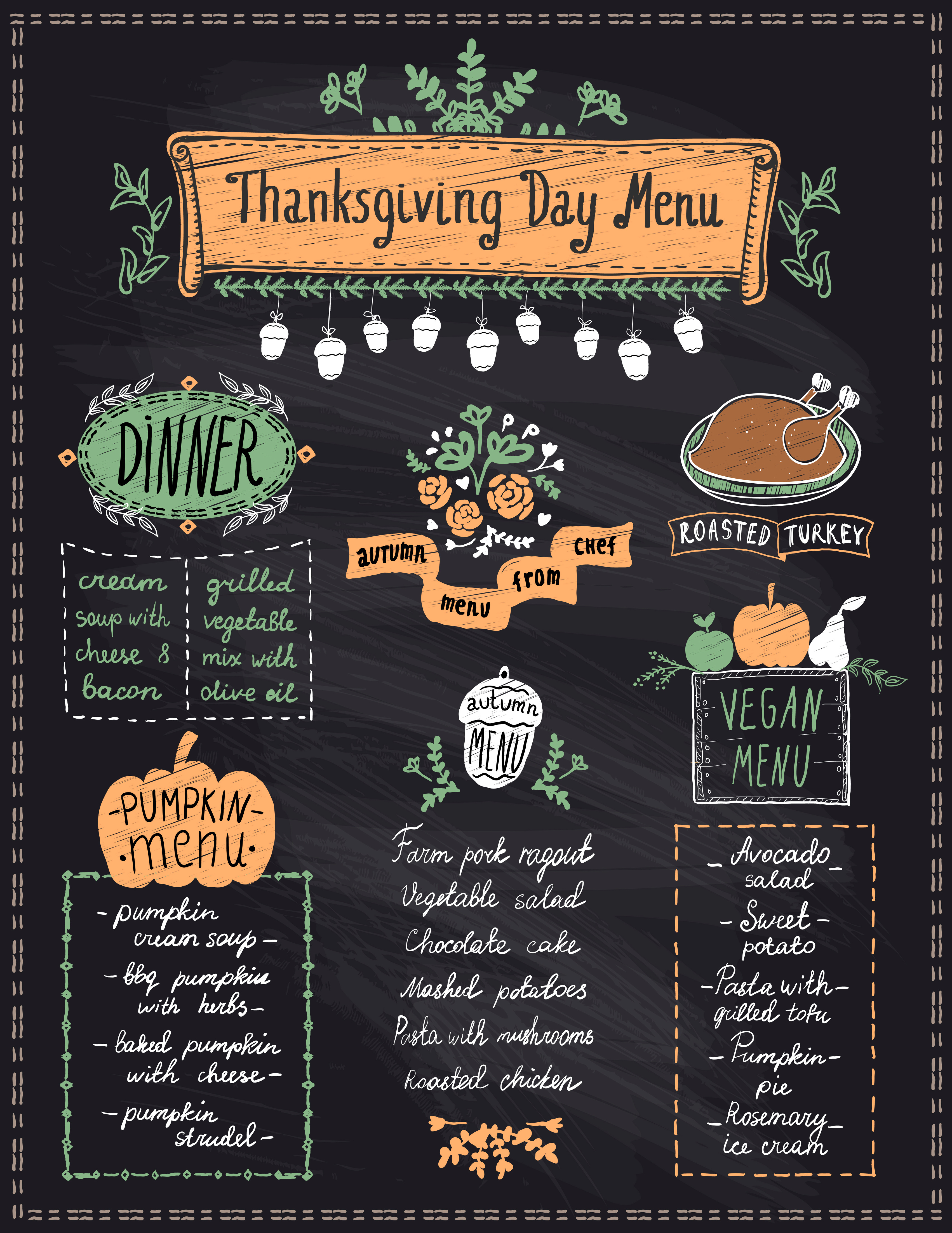 Thanksgiving menu