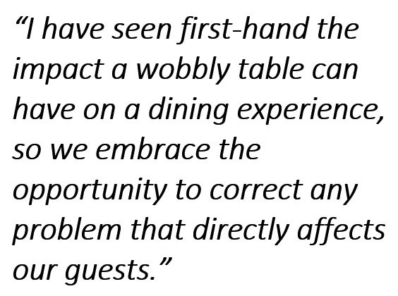 Burger Lounge - FLAT table bases Testimonial